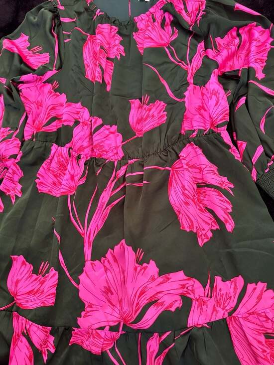 Sugarlips 3X Floral Mini Dress Pink Green Cottagecore Boho Romantic Plus Size - Picture 7 of 9